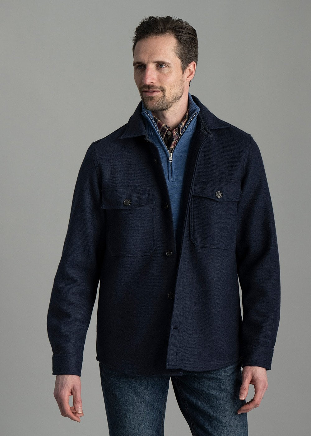 Wool Overshirt AW24 - Evening Blue - 4