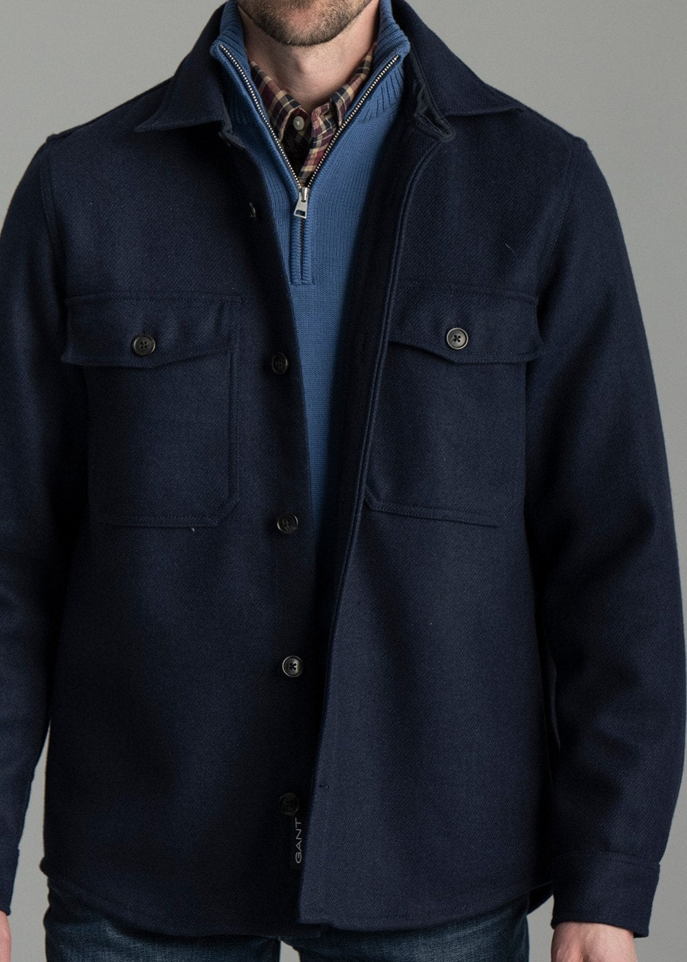 Wool Overshirt AW24 - Evening Blue - 5