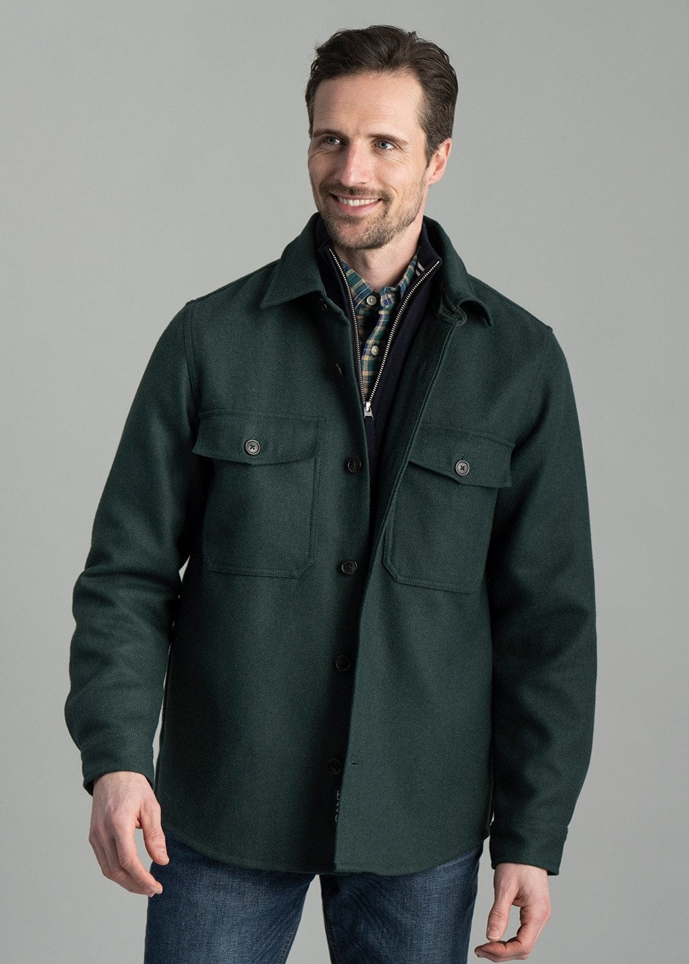 Wool Overshirt AW24 - Tartan Green - 6