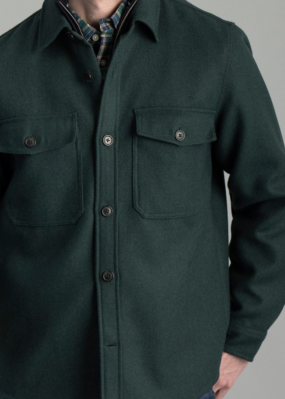 Wool Overshirt AW24 - Tartan Green - 7