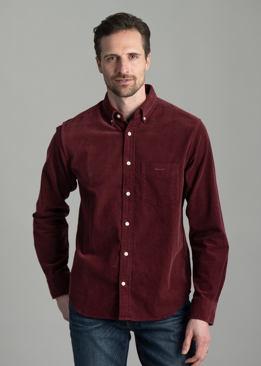 Corduroy Shirt AW24 - Wine Red - 1