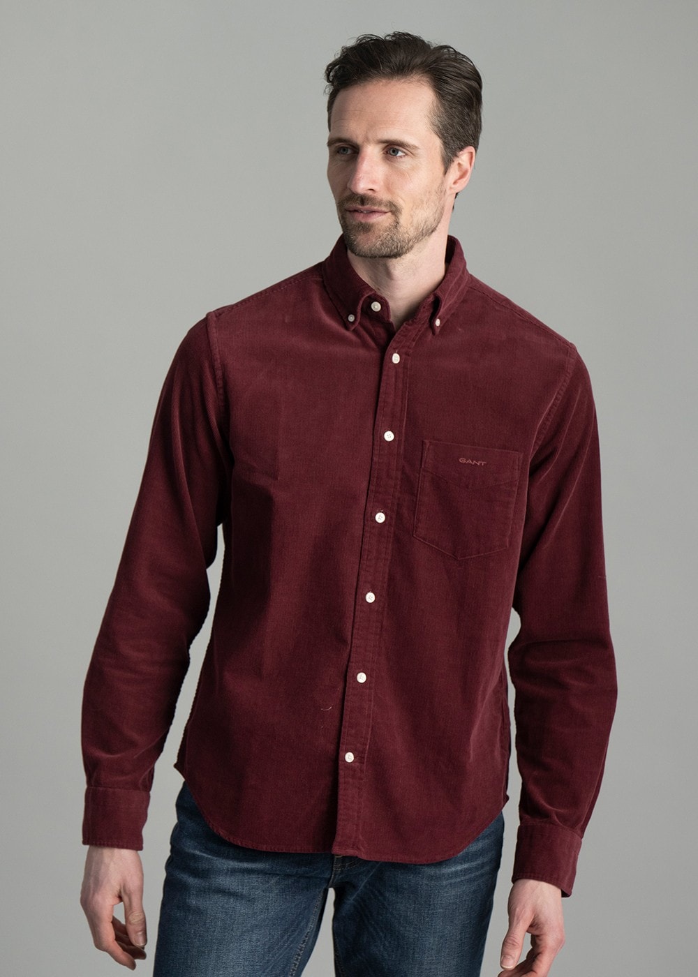 Corduroy Shirt AW24 - Wine Red - 3