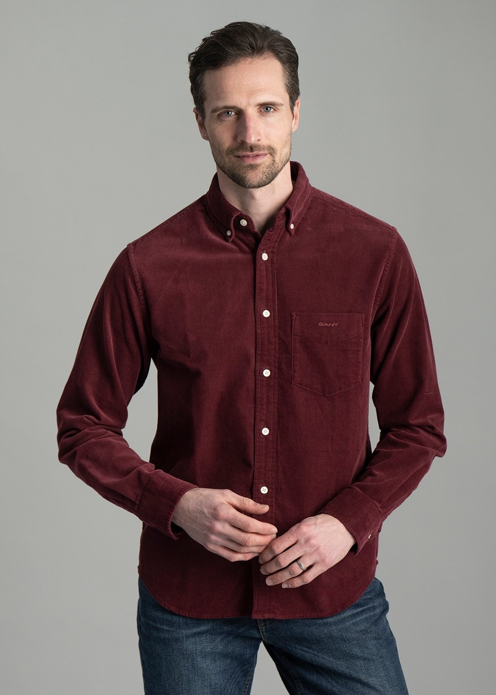 Corduroy Shirt AW24 - Wine Red - 4