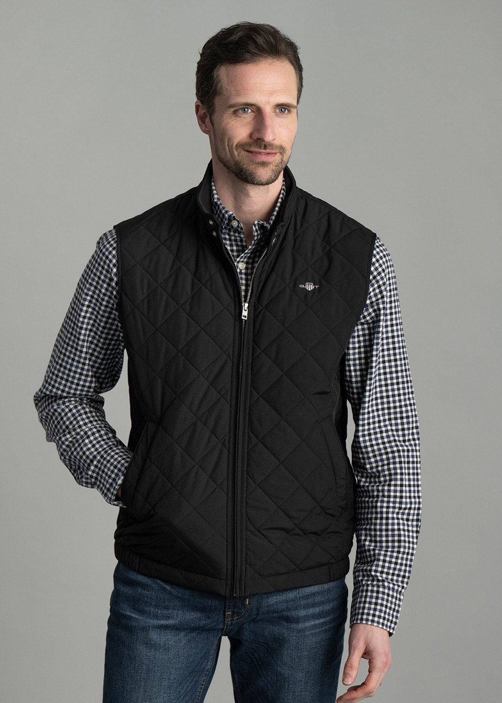 Quilted Windcheater Vest - Black - 2