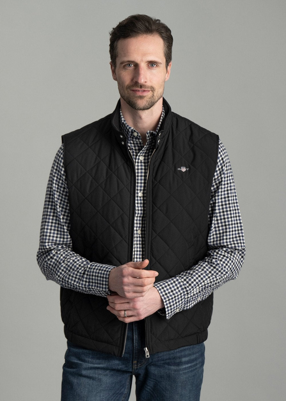 Quilted Windcheater Vest - Black - 3