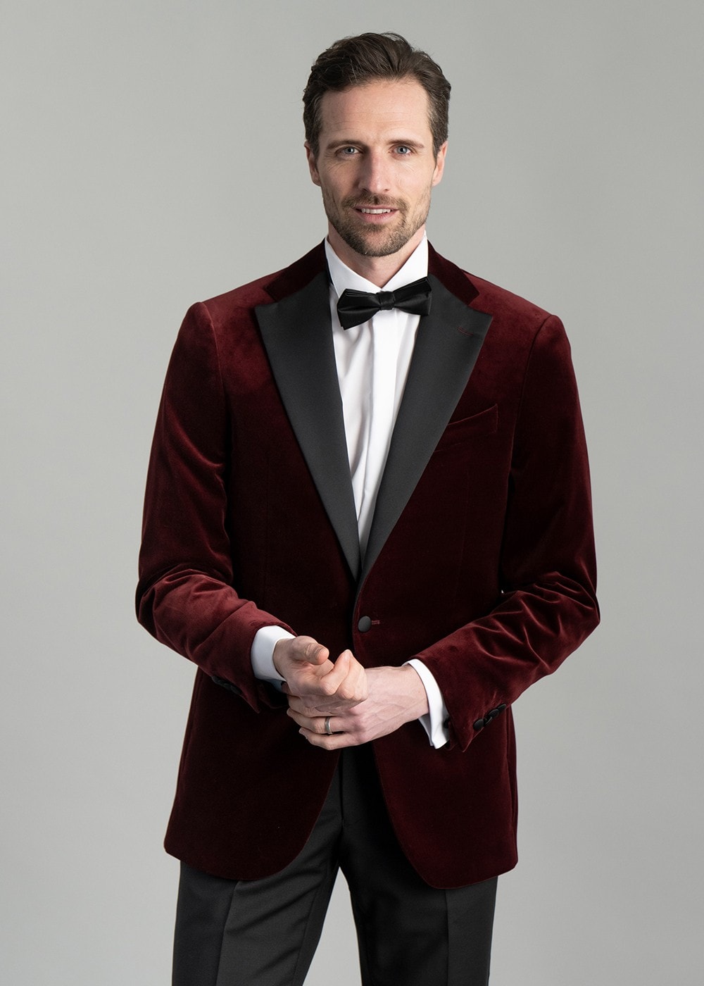 Theo Velvet Jacket - Burgundy - 2