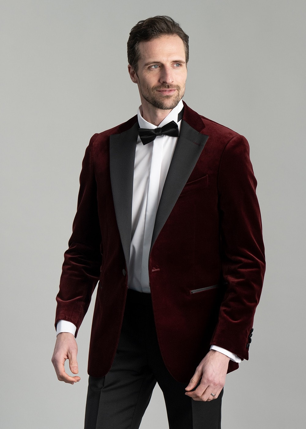 Theo Velvet Jacket - Burgundy - 3