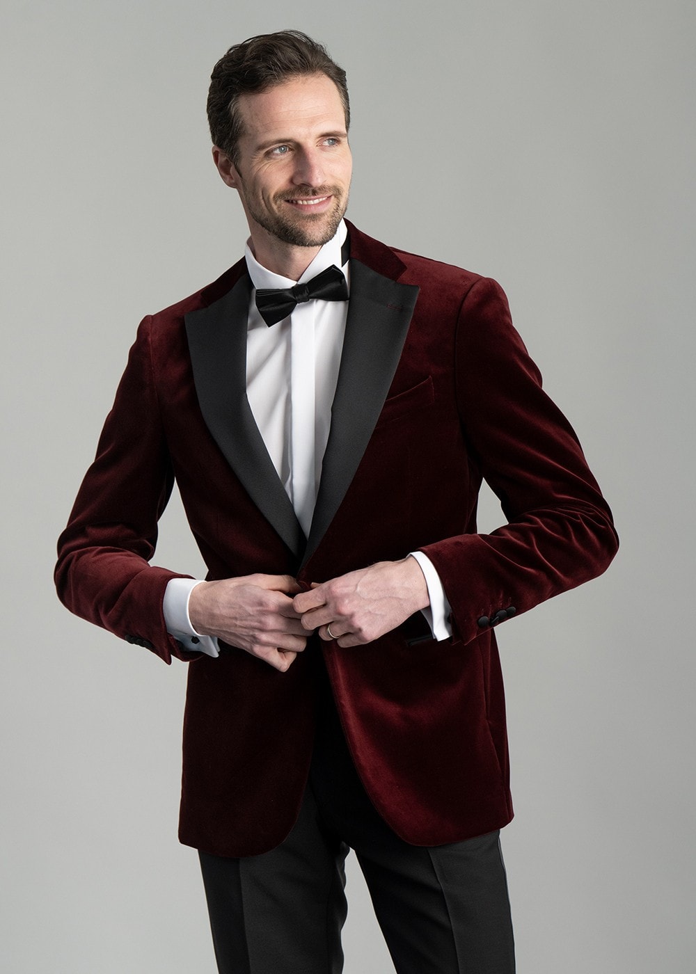 Theo Velvet Jacket - Burgundy - 5