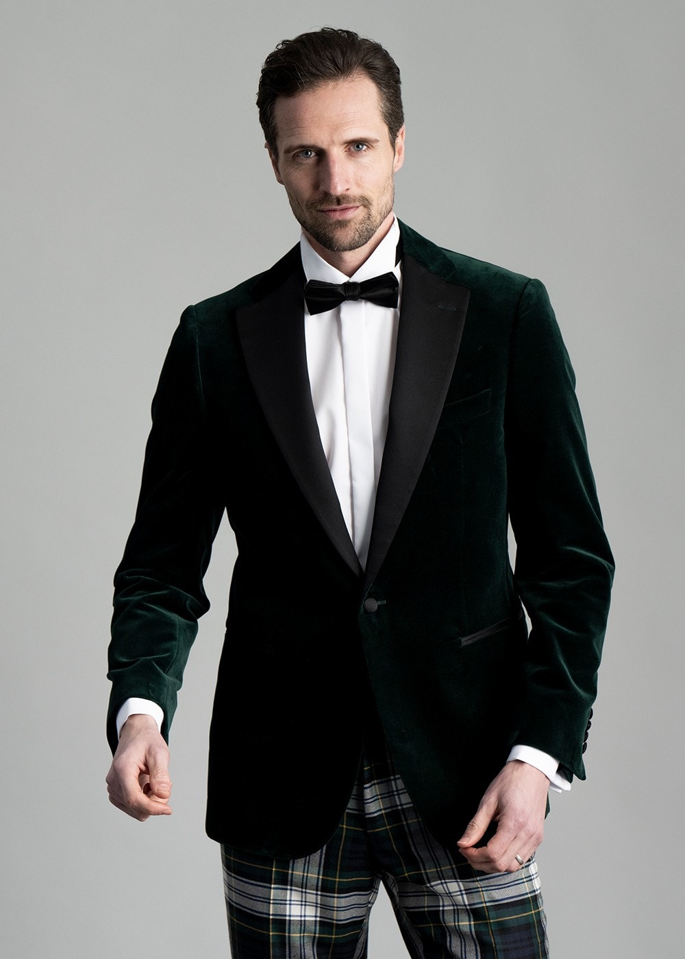 Theo Velvet Jacket - Bottle Green - 5