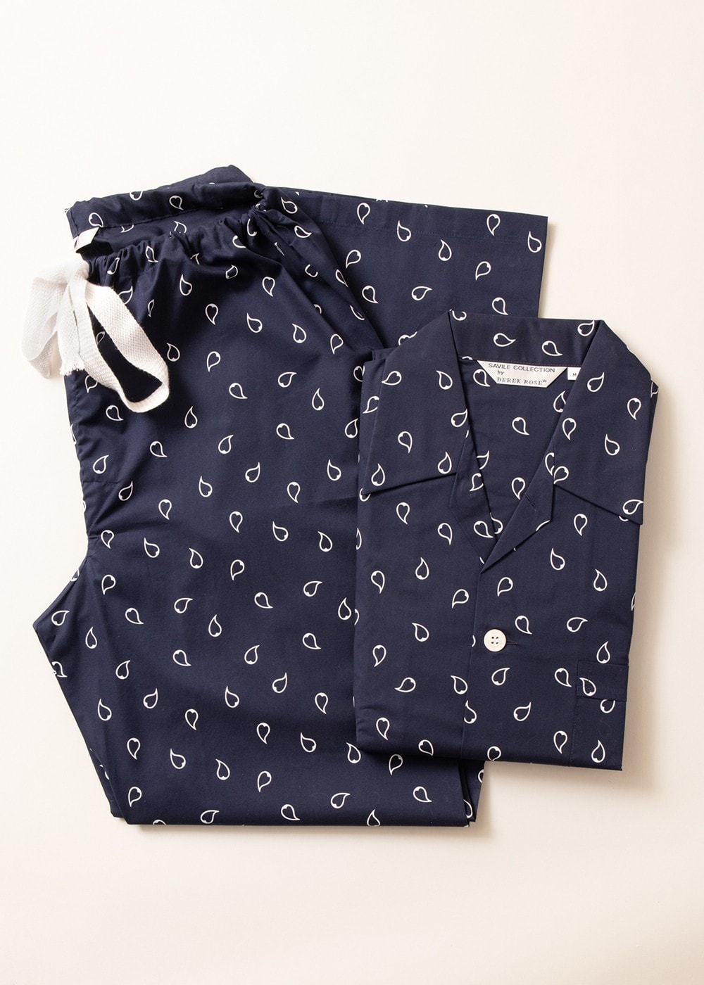 Classic Small Paisley Pyjamas - Navy - 0