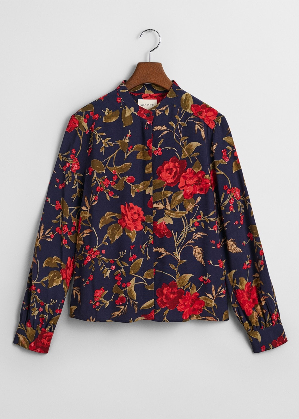 Rose Print Blouse - Classic Blue - 5