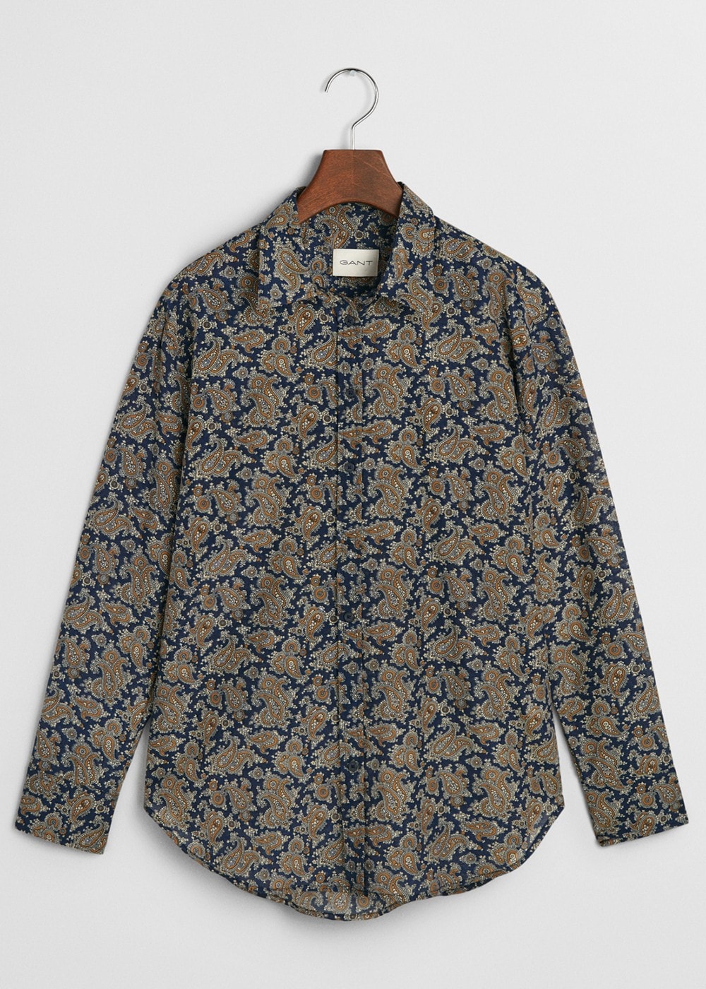 Paisley Cotton Silk Shirt - Persian Blue - 7