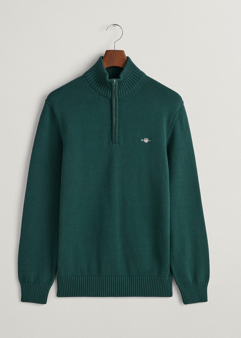 Casual Cotton Half Zip - Tartan Green - 6