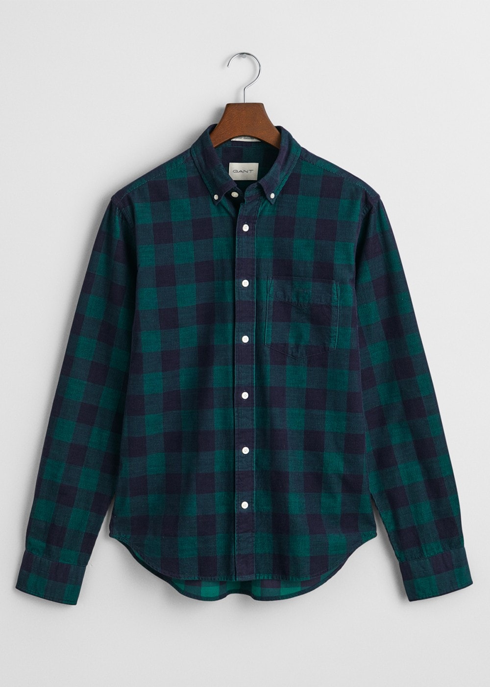 Cord Check Shirt AW24 - Deep Forest Green - 6