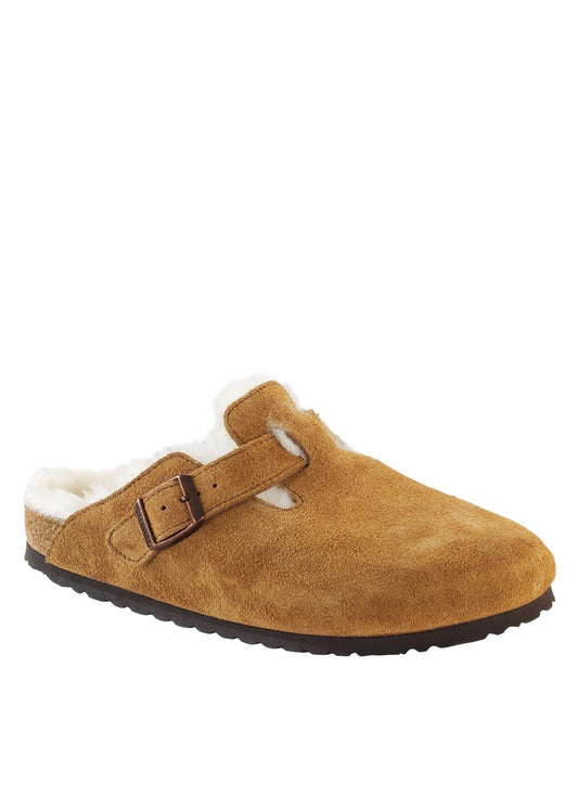 Boston Shearling Suede Clogs - Mink - 1