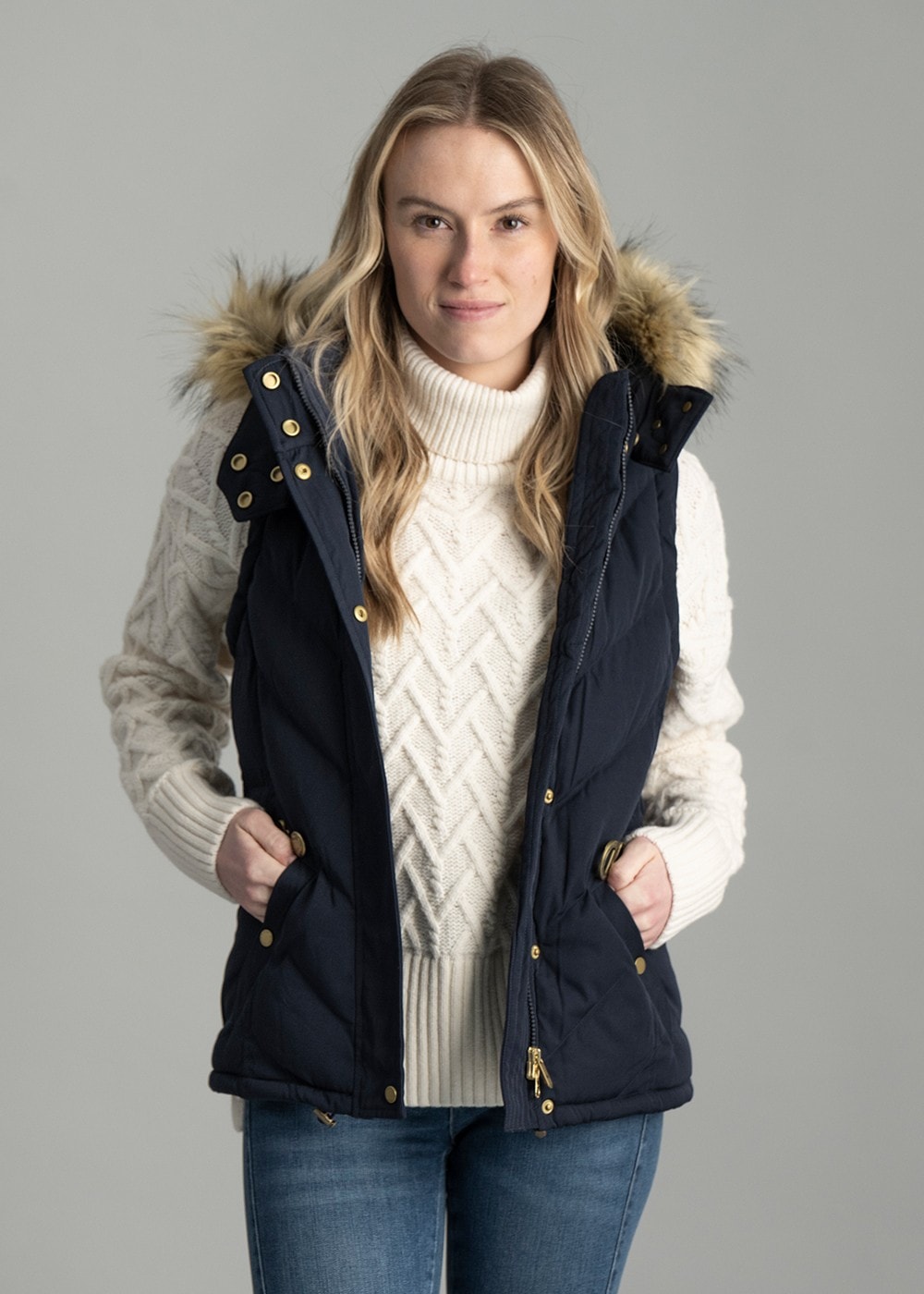 Charlotte Padded Gilet AW24 - Navy Blue - 1