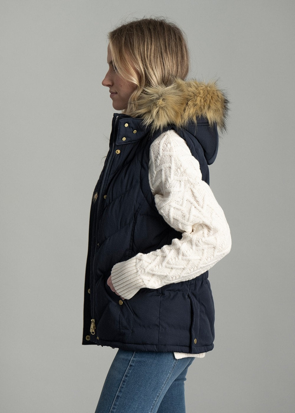 Charlotte Padded Gilet AW24 - Navy Blue - 3