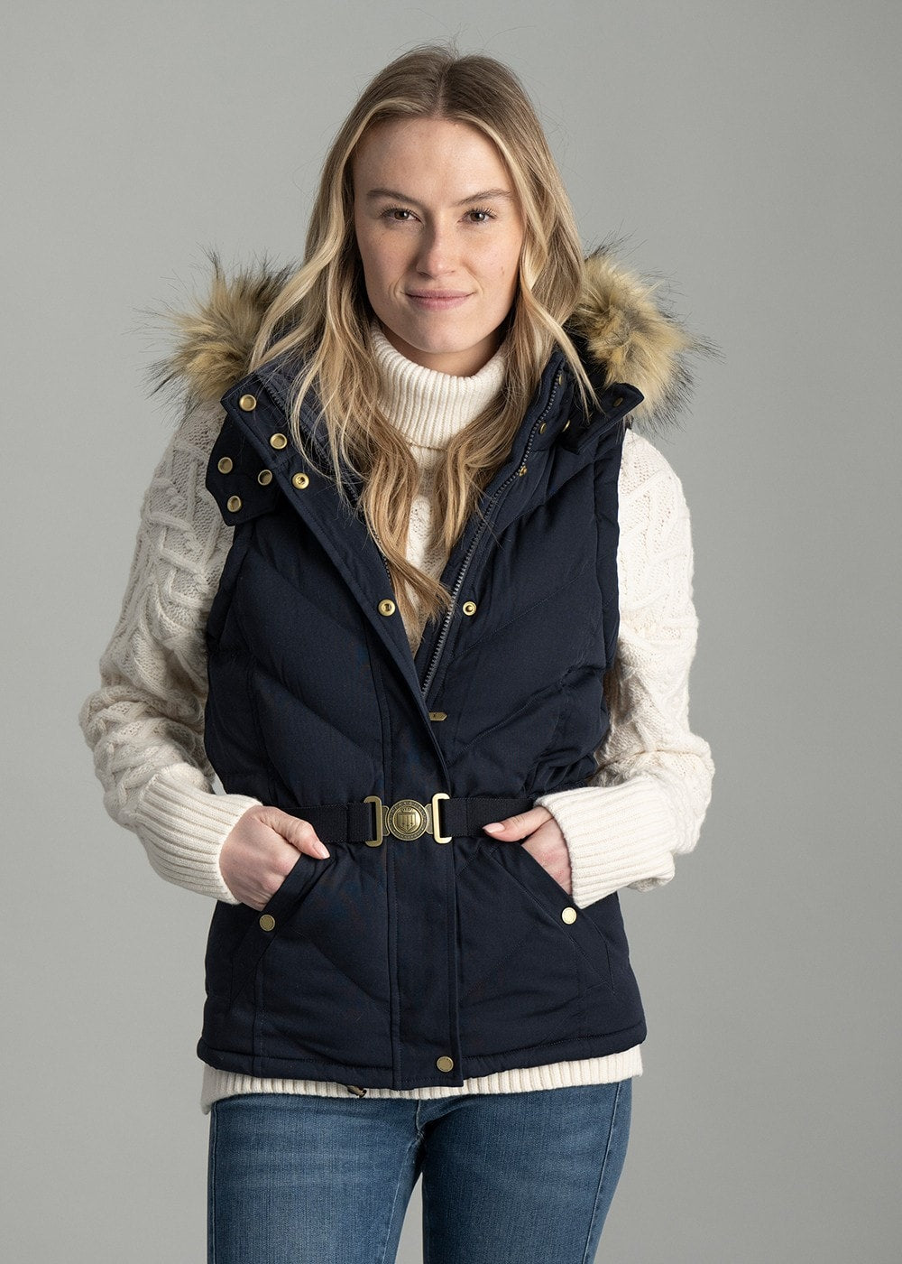 Charlotte Padded Gilet AW24 - Navy Blue - 5