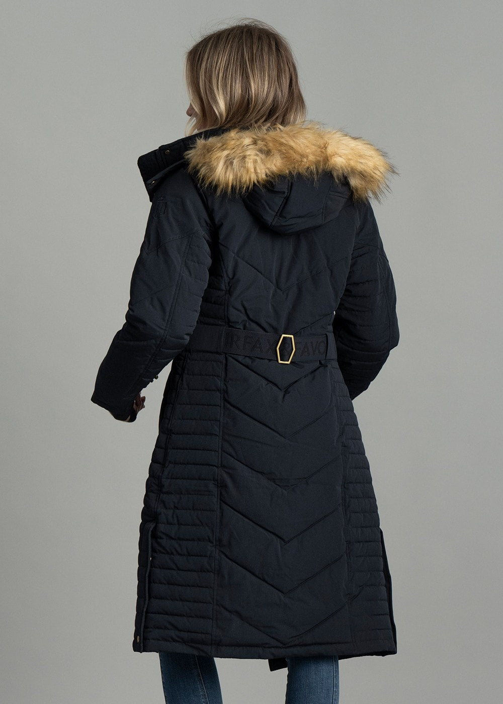 Charlotte Padded Longline Coat AW24 - Navy Blue - 5