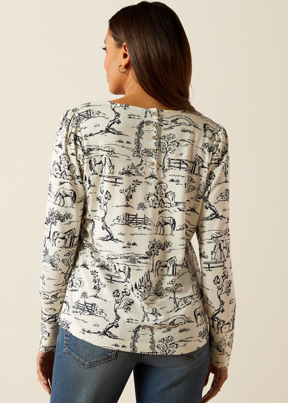 Nellore Long Sleeve T-Shirt AW24 - Toile De Jouy Print - 4