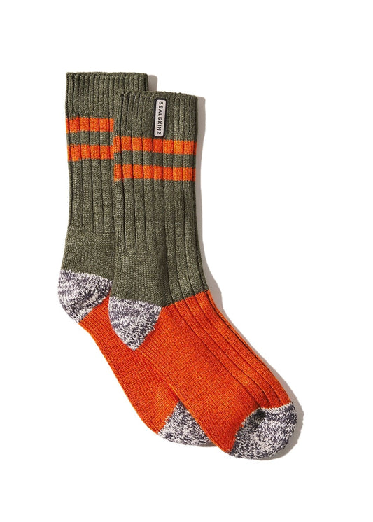 Cawston Bamboo Mid Socks AW24 - Olive - 1