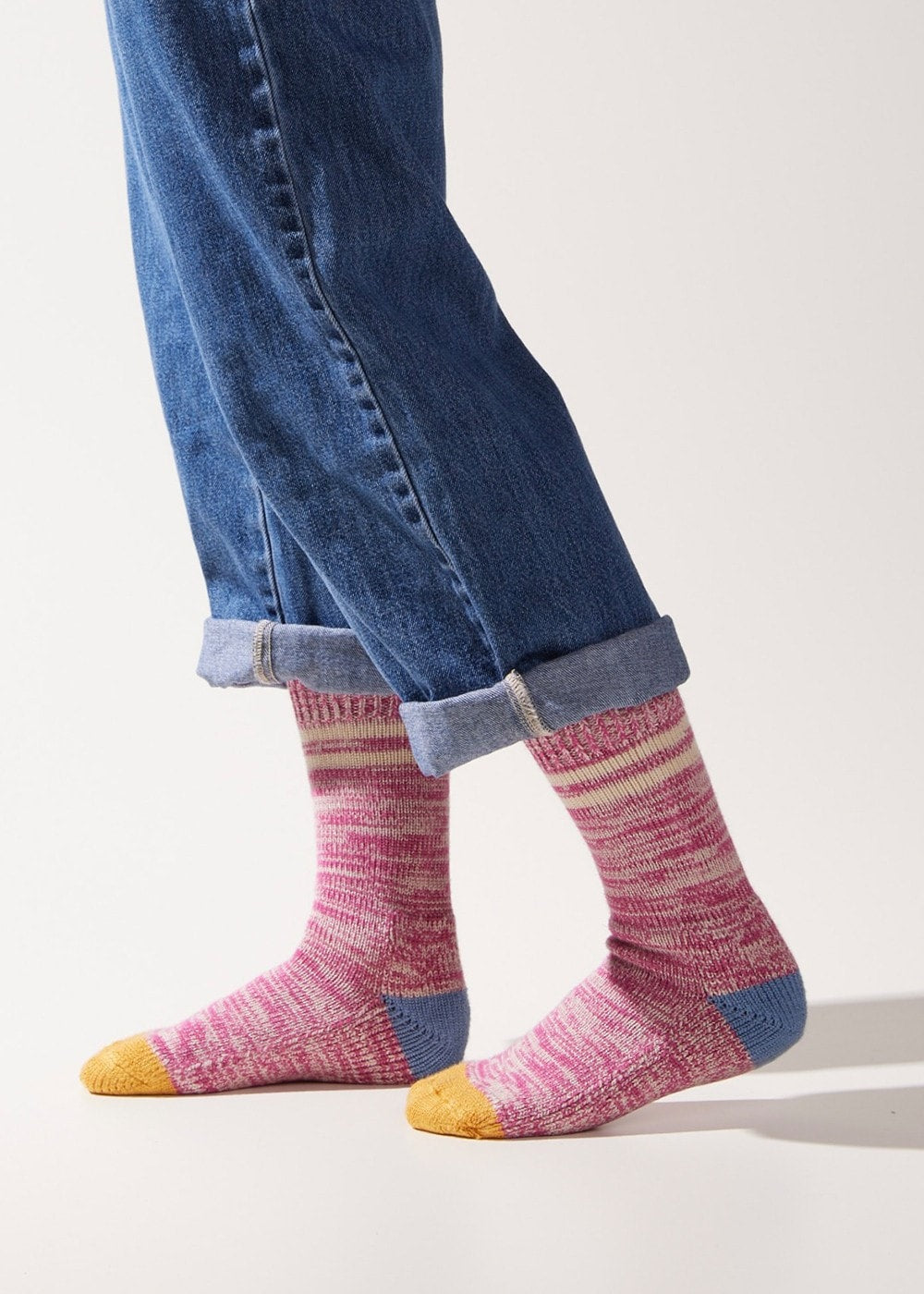 Thwaite Bamboo Mid Twisted Socks - Pink - 2