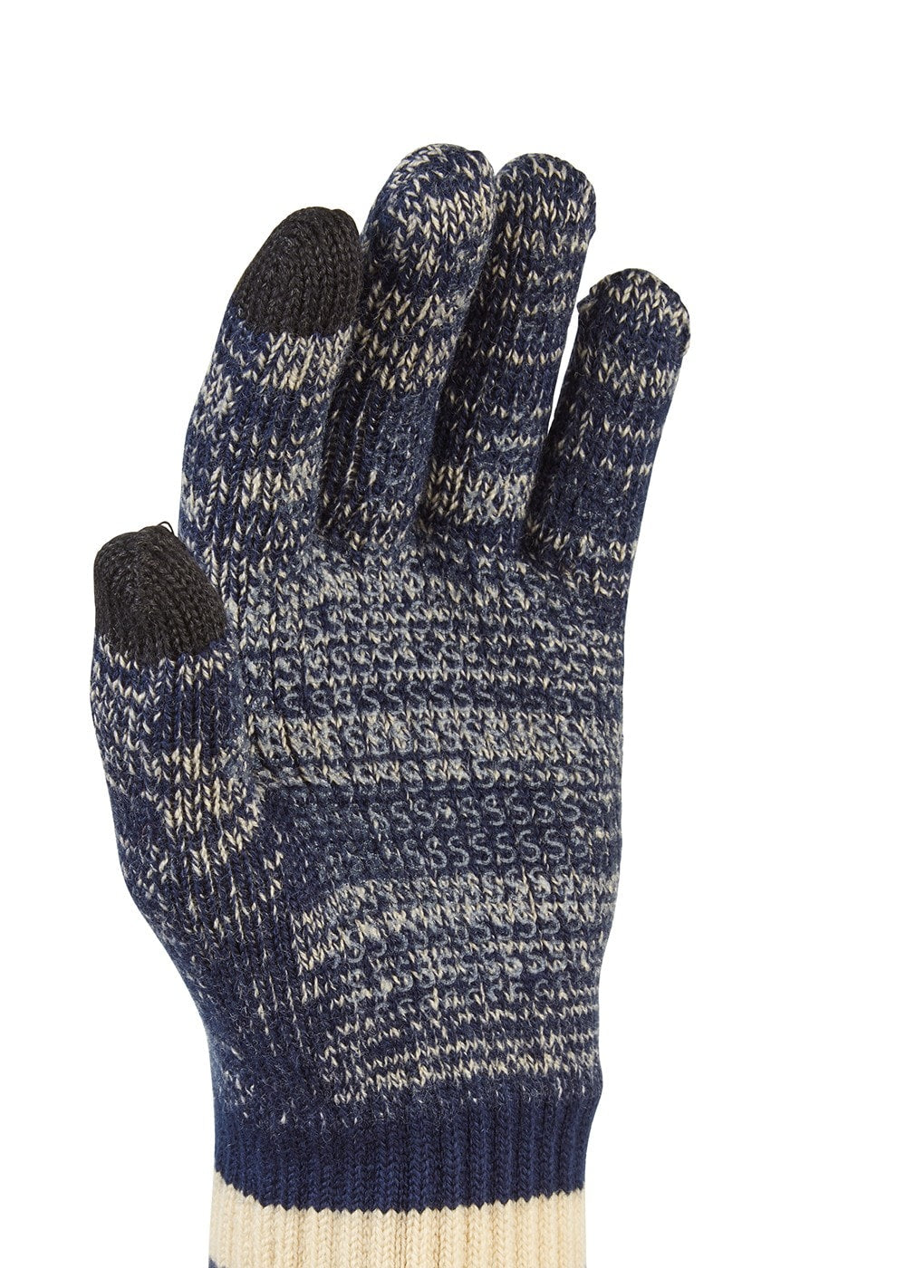 Wereham Waterproof Hat & Knitted Gloves - Navy Marl - 4