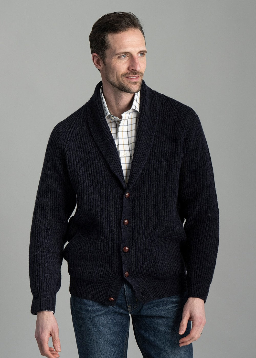 Scotia Windsor Shawl Jacket - Navy - 1