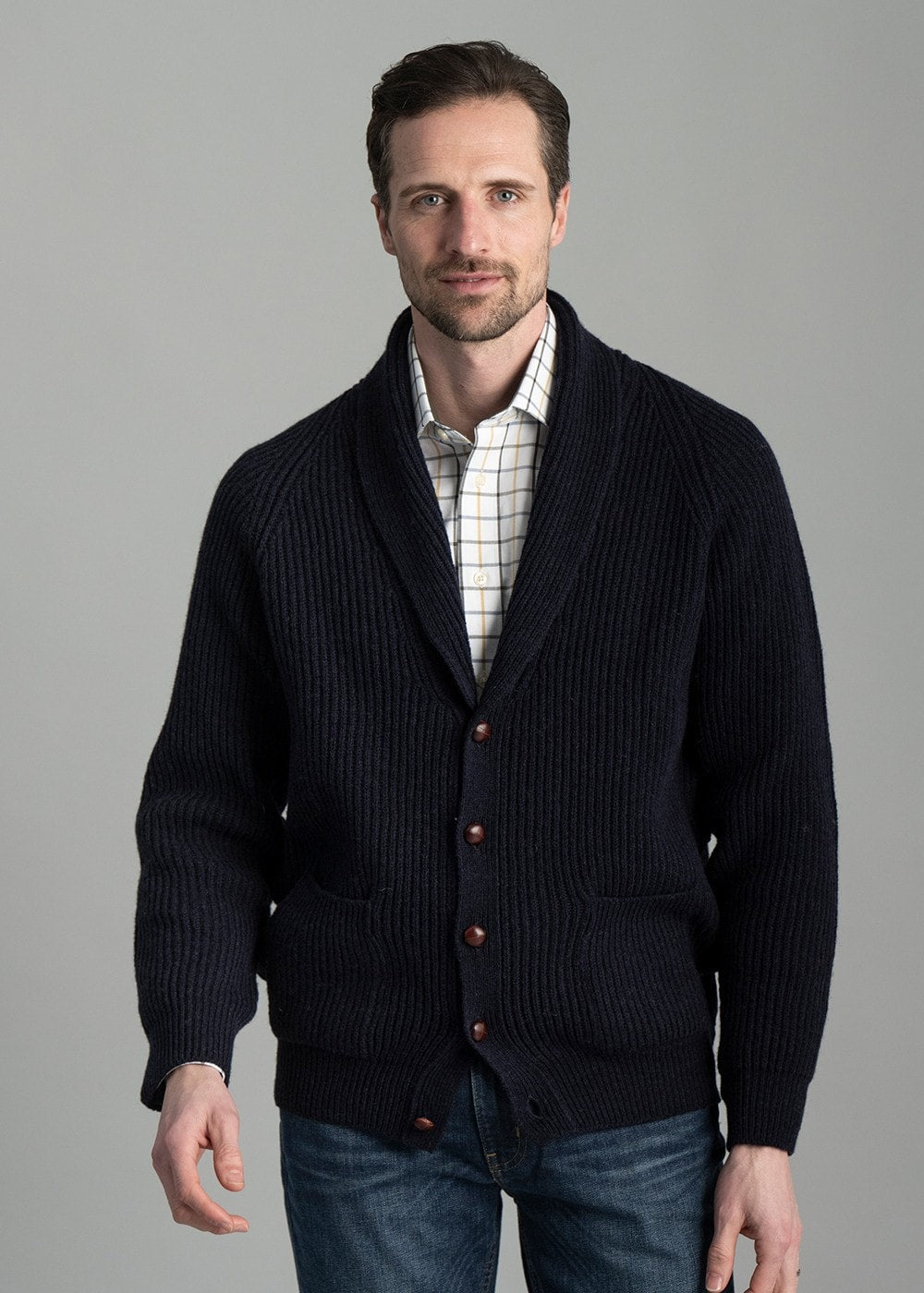 Scotia Windsor Shawl Jacket - Navy - 2