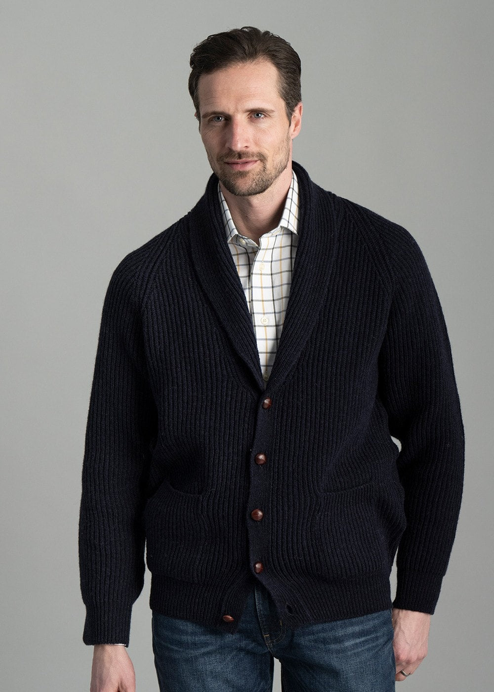 Scotia Windsor Shawl Jacket - Navy - 4