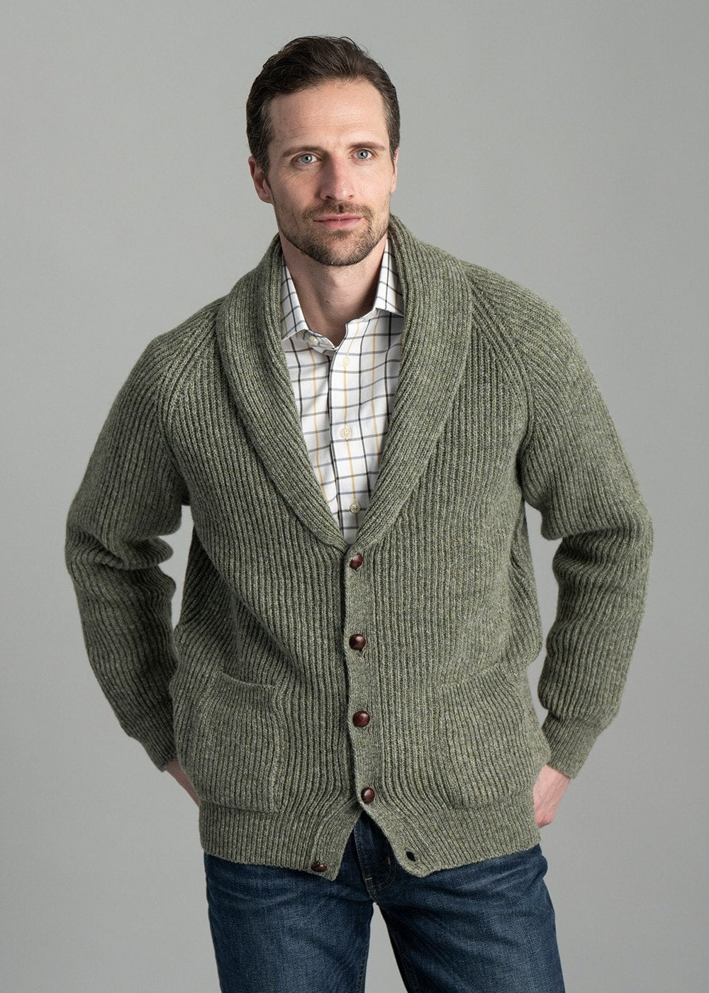 Scotia Windsor Shawl Jacket - Pine - 1