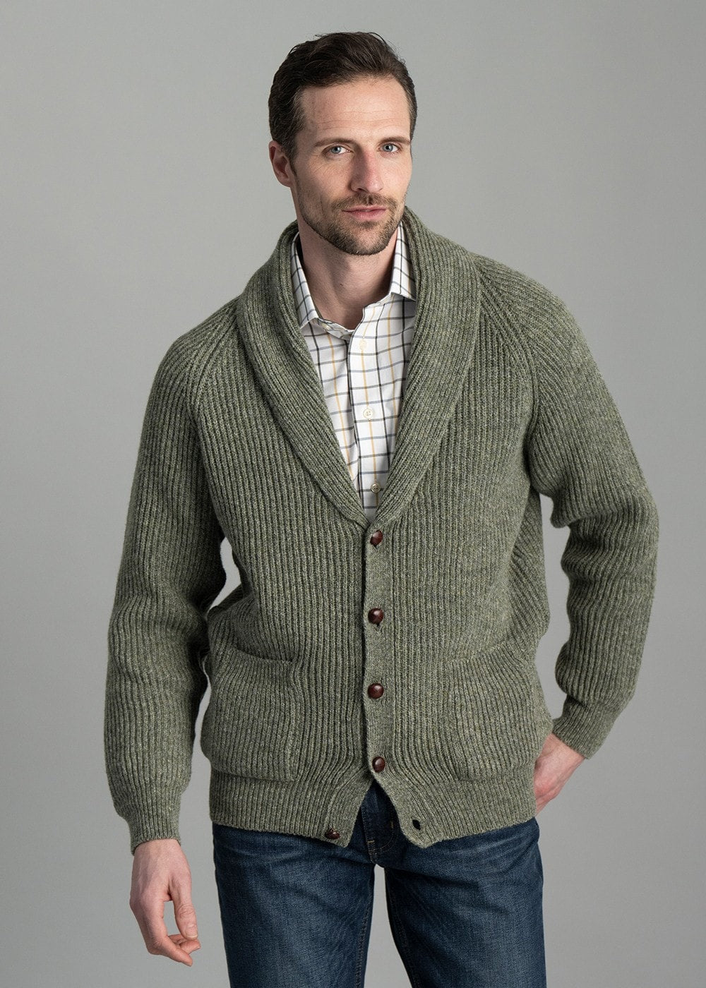 Scotia Windsor Shawl Jacket - Pine - 2