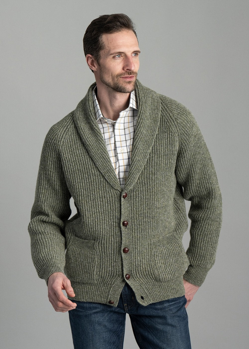 Scotia Windsor Shawl Jacket - Pine - 3