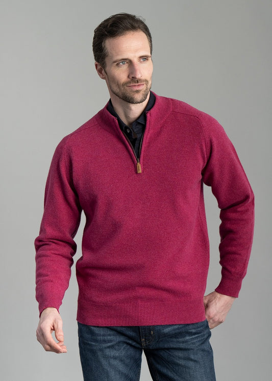 Lambswool 2 Ply Zip Neck - Vegas with Dearne - 1