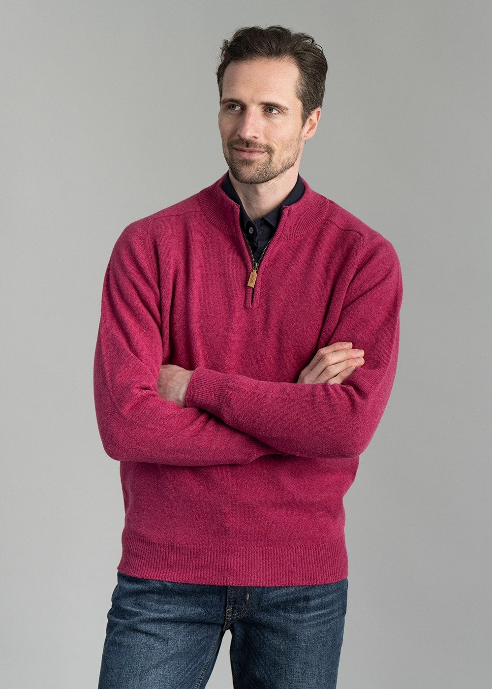 Lambswool 2 Ply Zip Neck - Vegas with Dearne - 2