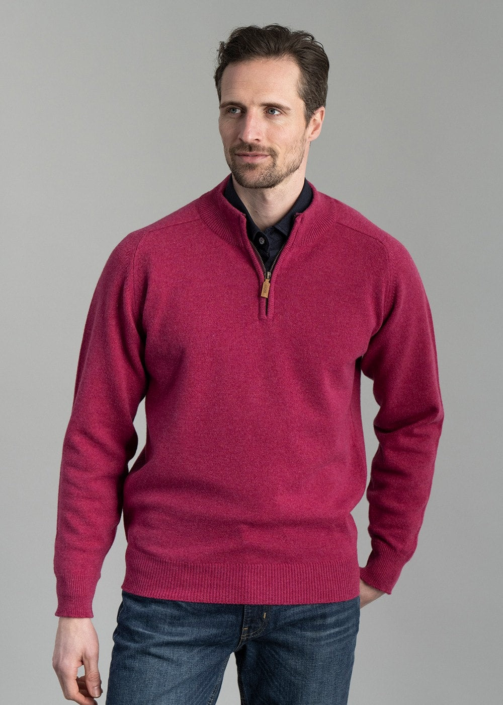 Lambswool 2 Ply Zip Neck - Vegas with Dearne - 3