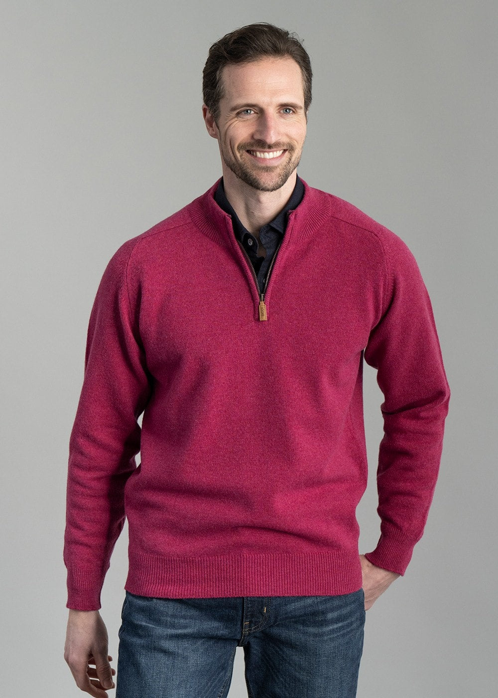 Lambswool 2 Ply Zip Neck - Vegas with Dearne - 4