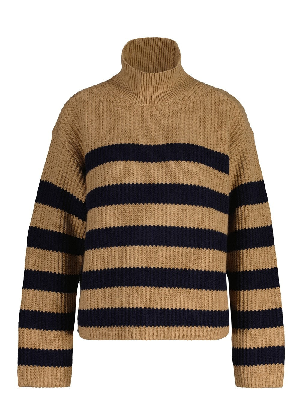 Breton Stand Collar Jumper AW24 - Caramel Beige - 5