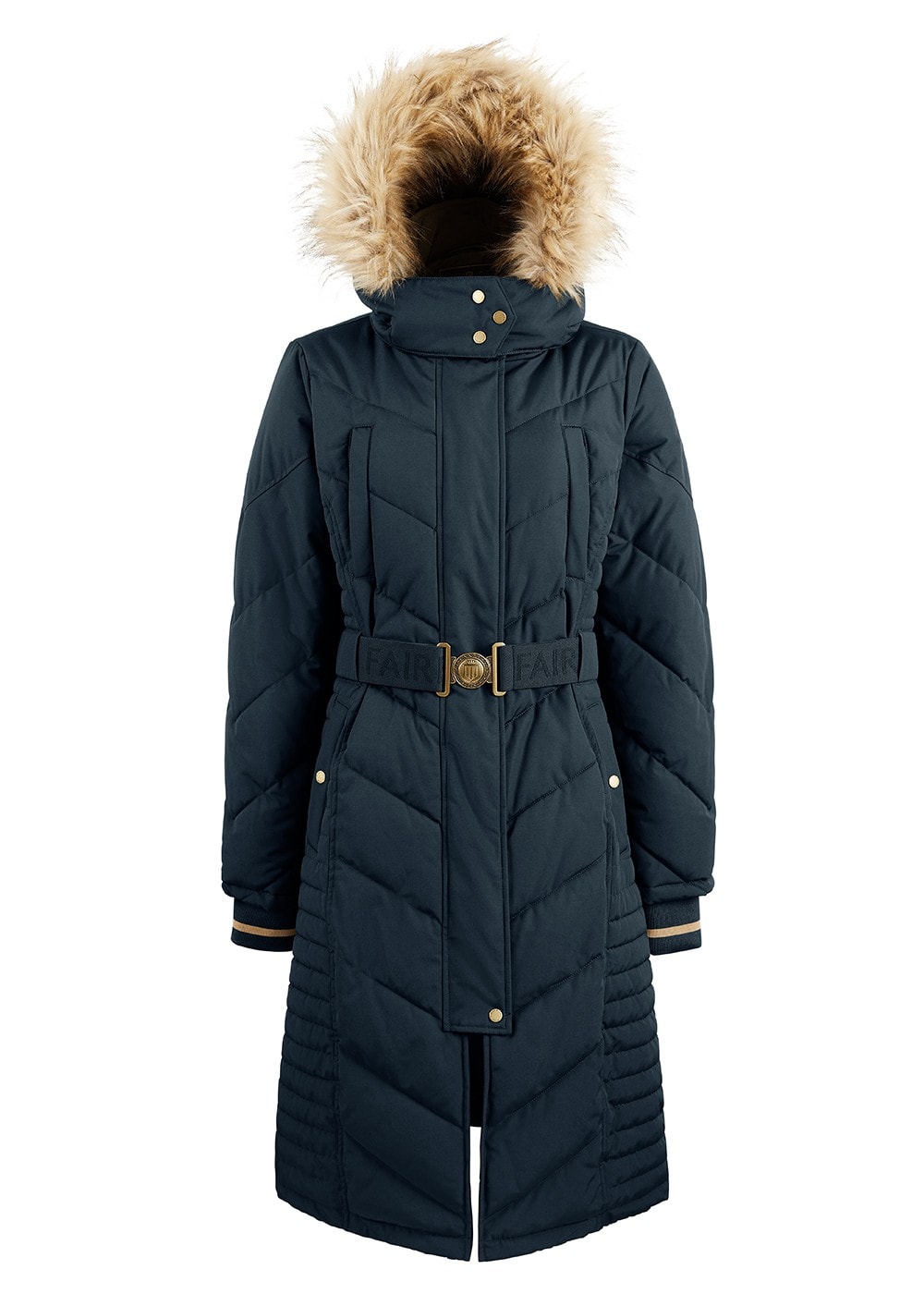 Charlotte Padded Longline Coat AW24 - Navy Blue - 8