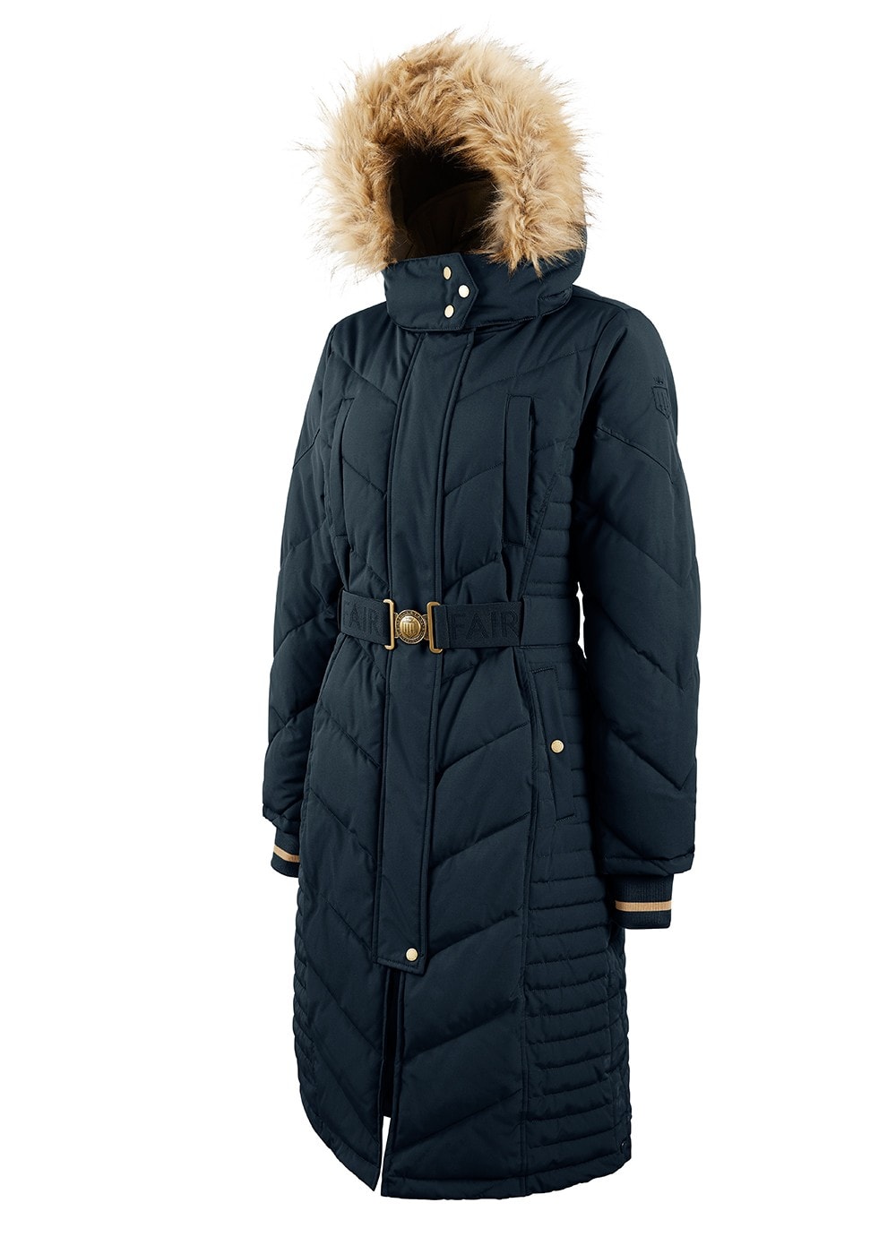 Charlotte Padded Longline Coat AW24 - Navy Blue - 9