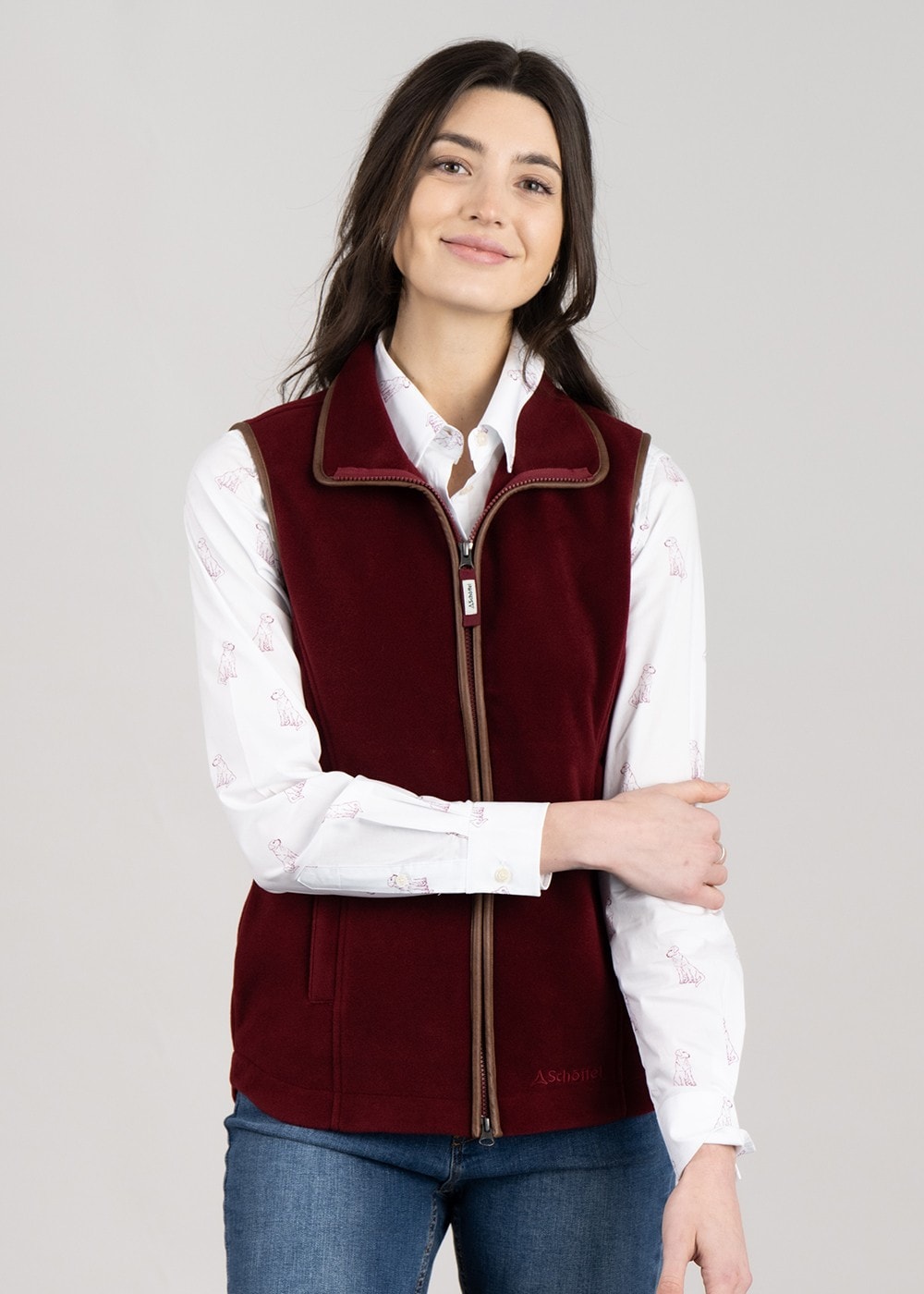 Lyndon Fleece Gilet - Claret - 3