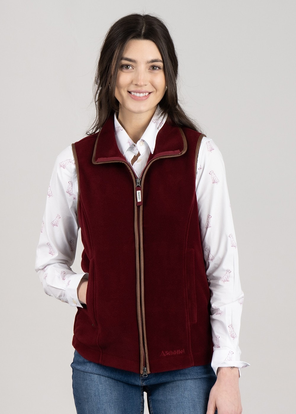 Lyndon Fleece Gilet - Claret - 4