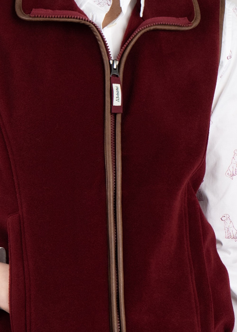 Lyndon Fleece Gilet - Claret - 5