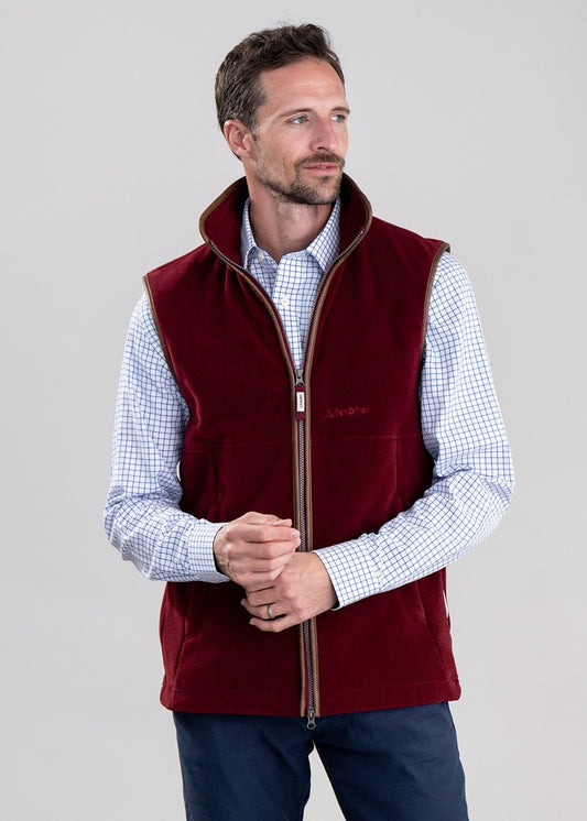 Oakham Fleece Gilet - Claret - 1