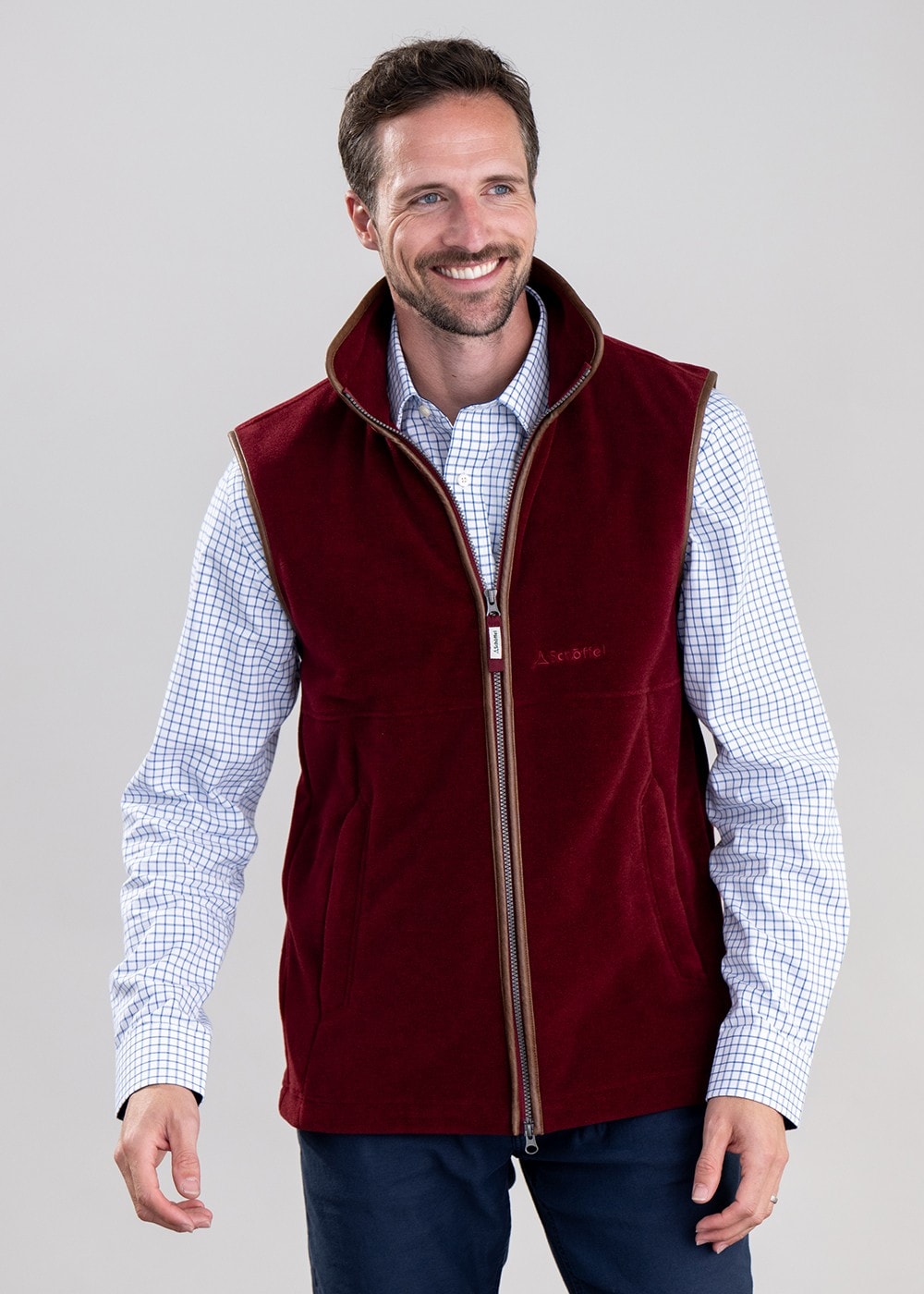 Oakham Fleece Gilet - Claret - 4