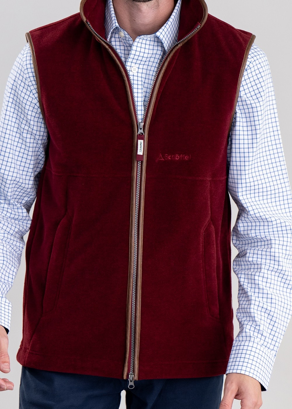 Oakham Fleece Gilet - Claret - 5