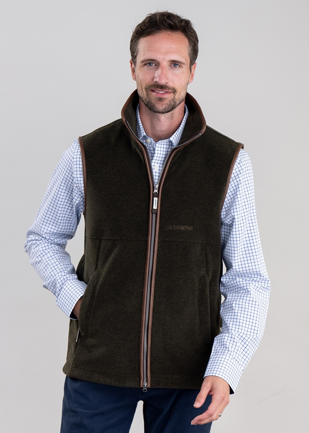 Oakham Fleece Gilet - Dark Olive - 1