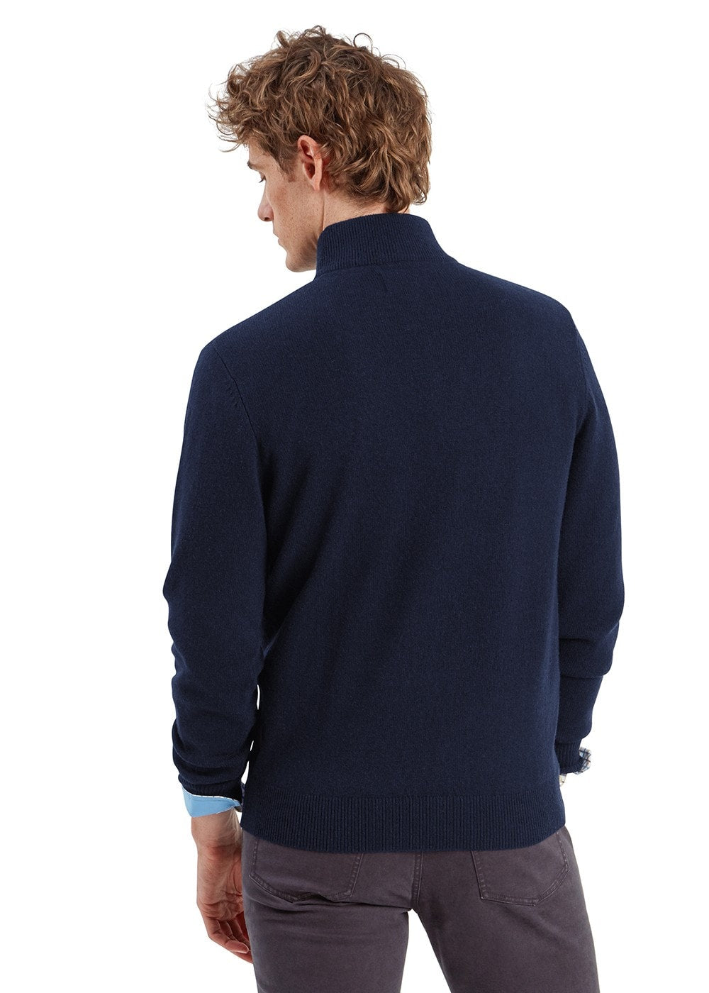 Lewis Lambswool 1/4 Zip Jumper - Navy - 2