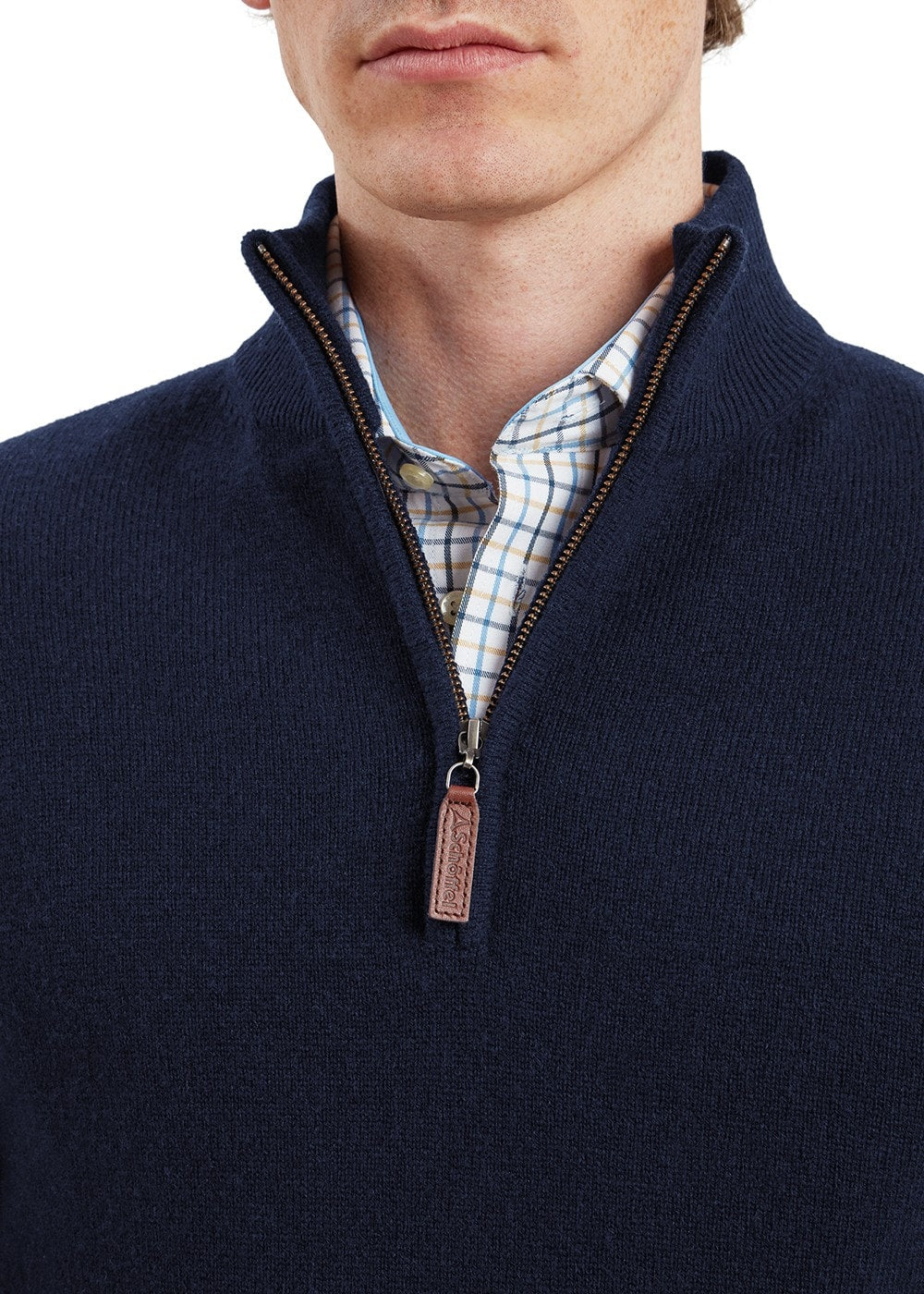 Lewis Lambswool 1/4 Zip Jumper - Navy - 5