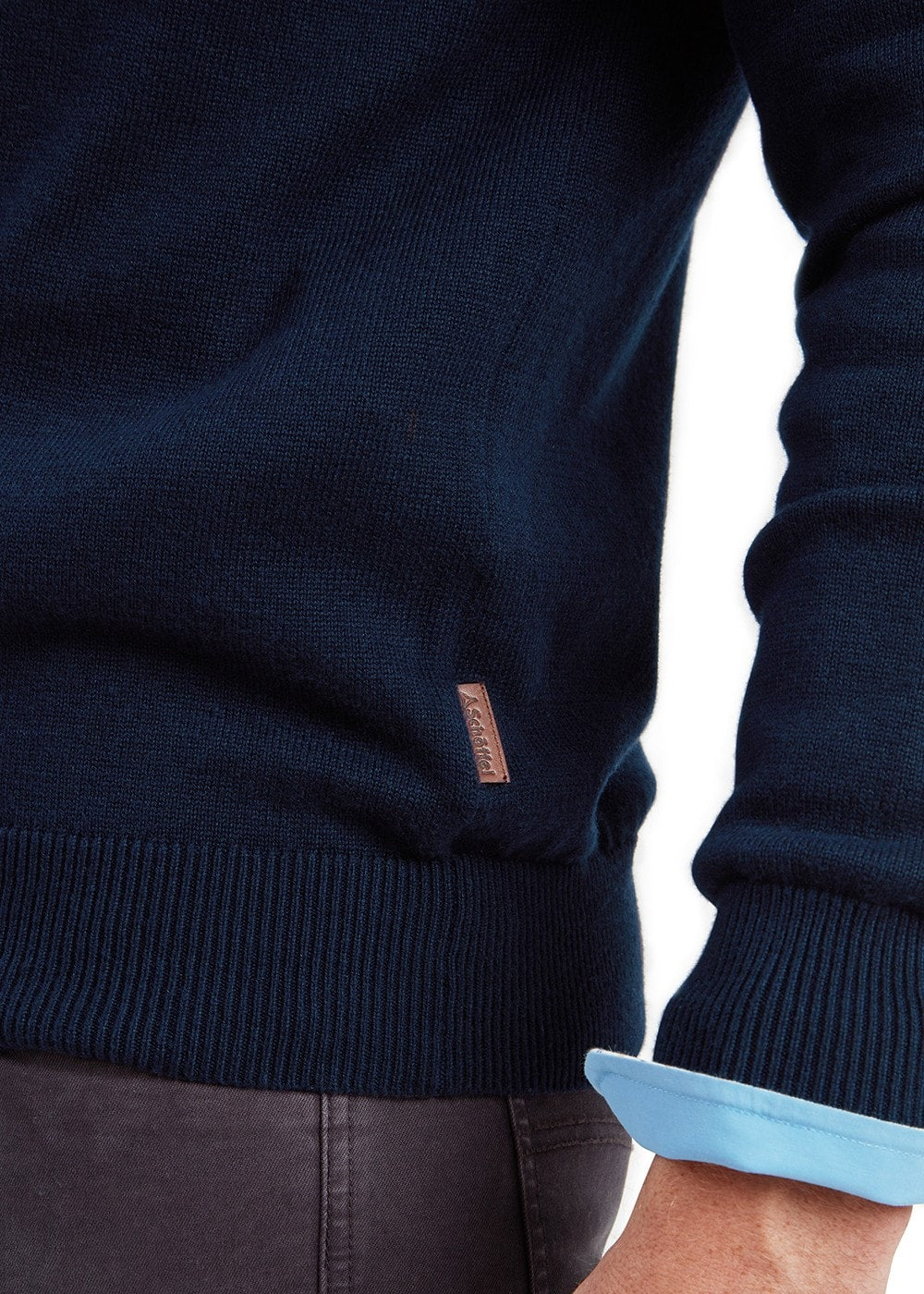 Calton Cotton Cashmere  1/4 Zip Jumper - Navy - 6